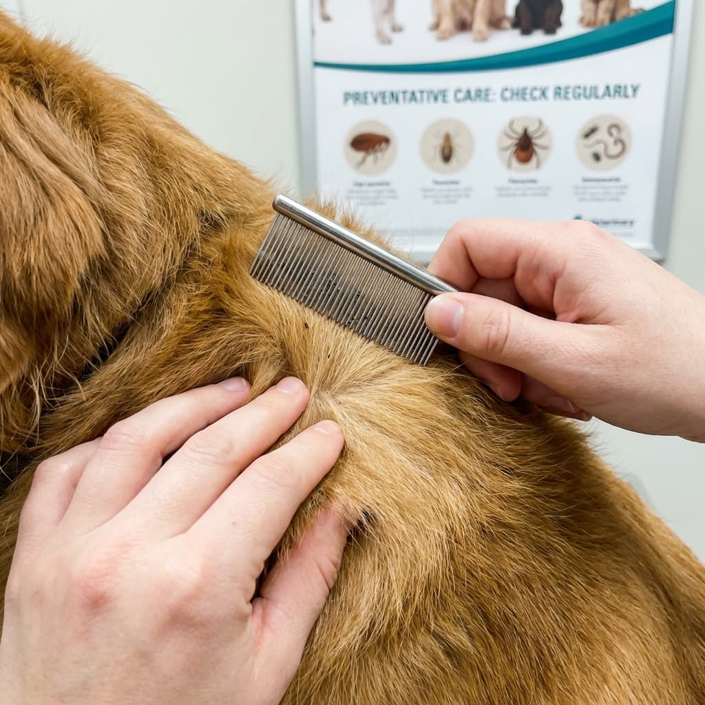 Inspection du pelage d'un chien