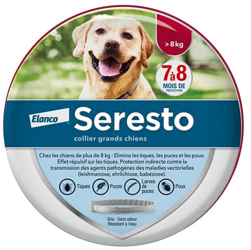 Seresto Collier Grands Chiens – Collier anti puces et anti tiques pour grands ch