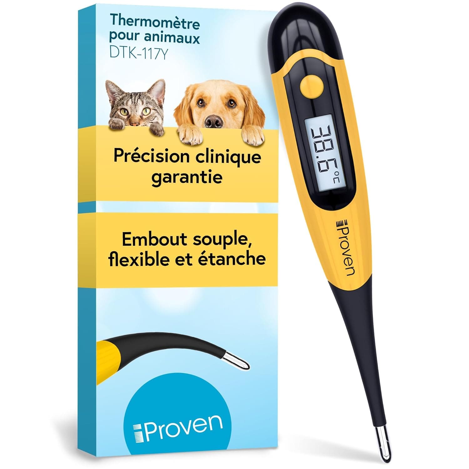 Thermomètre chien et chat iProven – Thermometre pour animaux avec embout flexibl