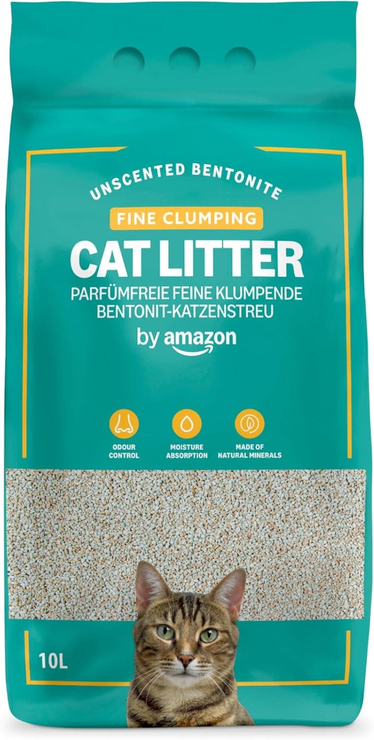 by Amazon Litière pour Chat Fine et Agglomérante, sans Parfum, 10L (1 Paquet)