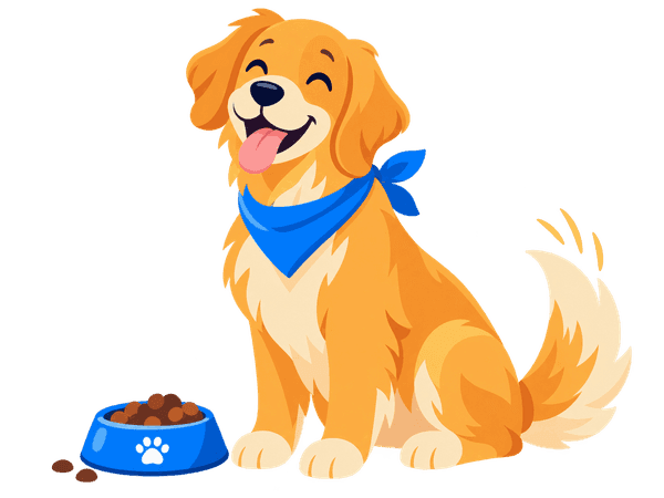 Illustration d’un chien pendant une transition alimentaire
