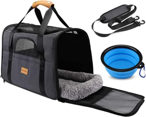 Sac Transport Chat Chien, Caisse de Transport Chat Respirant et Pliable Cage Tra
