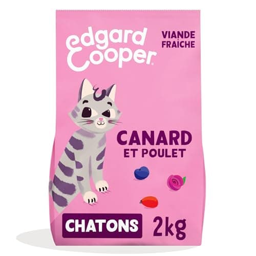 Edgard Cooper Croquettes pour Chaton Stérilisé, Chaton, Canard & poulet 2kg, San